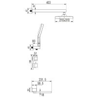 Душевая система Rose R15F с термостатом Белая Хром арт-R1595F — фото 2, Встраиваемые душевые комплекты