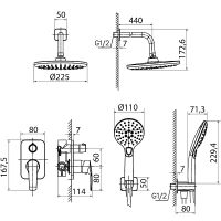 Душевая система Iddis Ray Хром арт-RAYSB02i67 — фото 2, Встраиваемые душевые комплекты