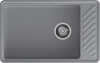 GRANFEST Мойка QUARZ 51 1-чаша+крыло 760*480мм темно-серый арт.GF-ZL- арт-51 темно-серый — фото 1, Кухонные мойки