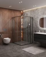 Душевой уголок CEZARES арт-MOLVENO-A-22-90+30-C-GM-IV — фото 1, Квадратные душевые уголки