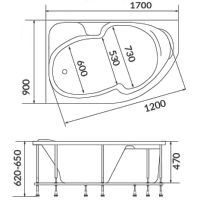 Акриловая ванна Creto Doris 170х90 R без гидромассажа арт-14-17090R — фото 2, Акриловые ванны