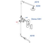 Встраиваемый комплект для ванны с изливом и верхней душевой насадкой арт-A13030 — фото 4, Встраиваемые душевые комплекты