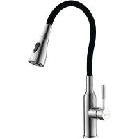 Смеситель для кухни Lemark Expert Нержавеющая сталь Черный арт-LM5082S-Black — фото 1, Смесители для кухни