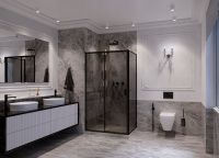 Душевая стенка Ambassador Forsa 80 профиль Черный стекло тонированное арт-80ABB — фото 3, Боковые стенки