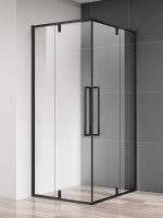 Душевой уголок AQUAme 80x80 профиль Черный матовый стекло прозрачное арт-AQM7102-2-8 — фото 5, Квадратные душевые уголки