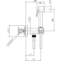 Гигиенический душ со смесителем Bossini Paloma Brass Хром арт-E37007B.030 — фото 2, Гигиенические души