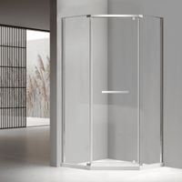 Душевой уголок RGW PA-83 100x100, трапеция, профиль хром, стекло прозрачное/6 мм, арт-78088300-11 — фото 2, Душевые уголки трапеция