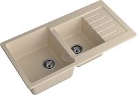 GRANFEST Мойка PRACTIK 980KL 2 чаши+крыло 980*510мм кашемир арт.GF- арт-P-980KL кашемир — фото 1, Кухонные мойки