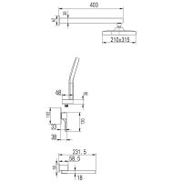Душевая система Rose R10 Хром арт-R1035 — фото 2, Встраиваемые душевые комплекты