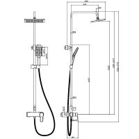 Товар: Душевая система Rossinka Хром арт-RS46-45 - фото 2 Душевая система Rossinka Хром арт-RS46-45 — фото 2, Душевые стойки