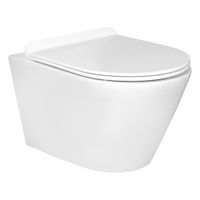 Унитаз подвесной безободковый AQUATEK АЛЬФА 520 x 370 x 330 мм, тонкое сиденье с механизмом плавного арт-AQ1910-00 — фото 4, Подвесные унитазы