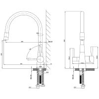 Смеситель для кухни Lemark Comfort Хром Черный арт-LM3075BN-Black — фото 2, Смесители для кухни