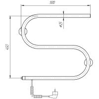 Электрический полотенцесушитель Domoterm S-образный DMT 112 42x50 EK L Хром арт-DMT11242x50EKL — фото 3, Электрические полотенцесушители