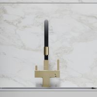 Смеситель для кухни Sancos Arno Золото брашированное Черный арт-SC4005BG — фото 2, Смесители для кухни