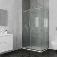 Товар: Душевой уголок Ambassador Kingston 100x90 профиль Хром стекло прозрачное арт-14011121 - фото 8 Душевой уголок Ambassador Kingston 100x90 профиль Хром стекло прозрачное арт-14011121 — фото 8, Прямоугольные душевые уголки