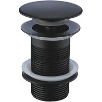 Донный клапан CeramaLux click-clack Черный глянцевый арт-BB006B — фото 1, Донные клапаны