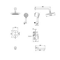 Душевая система Bronze de Luxe Scandi Черная матовая арт-14582B — фото 3, Встраиваемые душевые комплекты