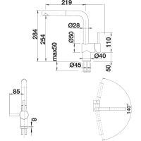 Смеситель для кухни Blanco Linus-S Матовый черный арт-525807 — фото 3, Смесители для кухни