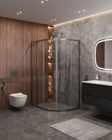 Душевой уголок CEZARES арт-MOLVENO-RH-2-120/90-C-GM-IV — фото 1, Асимметричные душевые уголки