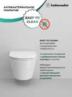 Унитаз Ambassador Ritz подвесной с сиденьем Микролифт арт-233K19004RS — фото 8, Подвесные унитазы