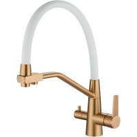 Смеситель для кухни Haiba Золото матовое Белый арт-HB76822-5 — фото 1, Смесители для кухни