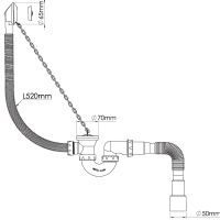Товар: Слив-перелив Nova с пробкой на цепочке Хром арт-1520 - фото 2 Слив-перелив Nova с пробкой на цепочке Хром арт-1520 — фото 2, Сливы-переливы