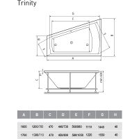 Акриловая ванна Vayer Trinity 160x120 L без гидромассажа арт-Гл000008156 — фото 7, Акриловые ванны