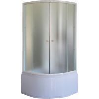 Душевой уголок Parly 80x80 профиль Белый стекло матовое арт-ZF80 — фото 7, Душевые уголки четверть круга