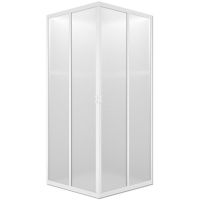 Душевой уголок Melodia della vita Full Square 90x90 профиль Белый полистирол призма арт-MCNFS9090PsWt — фото 1, Квадратные душевые уголки