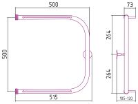 Водяной полотенцесушитель Сунержа Стилье П-образный 500х500 Хром арт-00012-5050 — фото 2, Водяные полотенцесушители