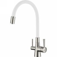 Смеситель для кухни Lemark Comfort Хром Белый арт-LM3075BN-White — фото 1, Смесители для кухни