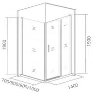 Душевая дверь Good Door Cofe WTW-140-C-B 140 профиль Черный стекло прозрачное арт-КФ00013 — фото 3, Раздвижные душевые двери