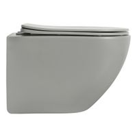 Унитаз подвесной безободковый AQUATEK ЕВРОПА 525*360*320мм, матовый серый, тонкое сиденье арт-AQ1901-MG — фото 4, Подвесные унитазы