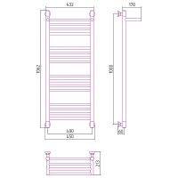 Водяной полотенцесушитель Сунержа Богема+ 1000х400 с полкой Хром арт-00-0223-1040 — фото 2, Водяные полотенцесушители