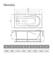 Акриловая ванна Relisan Neonika 180x80 без гидромассажа арт-Гл000000976 — фото 3, Акриловые ванны
