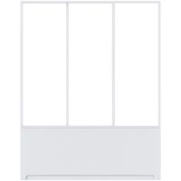 Шторка на ванну Bas Тесса 140 профиль Белый стекло прозрачное арт-ШТ00070 — фото 1, Шторки для ванной раздвижные