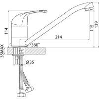 Смеситель для кухни Melodia della vita Medico Argus Хром арт-MDV40410 — фото 2, Смесители для кухни