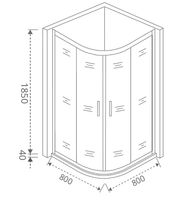Душевой уголок Good Door Latte R-80-C-WE 80x80 профиль Белый стекло Grape арт-ЛА00015 — фото 2, Душевые уголки четверть круга