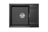 Granula-ES- (чёрный металлик), кухонная мойка, кварц, ESTETICA арт-6202, ШВАРЦ — фото 2, Кухонные мойки