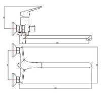 Смеситель "Rabat" д/ван, излив 350мм, с акс., арт. арт-RA 31 — фото 2, Смеситель для ванны