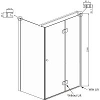 Душевой уголок Ambassador Diamond 120х90 профиль Хром стекло прозрачное арт-12011108R — фото 10, Прямоугольные душевые уголки