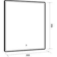 Товар: Зеркало POINT, 80x90 см, сенсорный выключатель, LED-подсветка арт-99.9029 - фото 5 Зеркало POINT, 80x90 см, сенсорный выключатель, LED-подсветка арт-99.9029 — фото 5, Зеркала в ванную комнату
