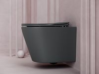 Унитаз Ceramicanova Balearica подвесной Темный антрацит матовый с сиденьем Микролифт арт-CN6000MDH — фото 6, Подвесные унитазы