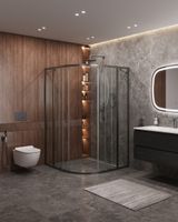 Душевой уголок CEZARES арт-MOLVENO-R-22-90+20-C-GM-IV — фото 2, Душевые уголки четверть круга