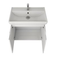 Тумба Q (D), 70 см, подвесная, 2 дверцы, белый глянец арт-99.1002 — фото 9, Тумбы под раковину