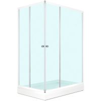 Душевой уголок Melodia della vita Cube 120x80 профиль Белый стекло матовое арт-MCNCB12080MWt — фото 1, Прямоугольные душевые уголки