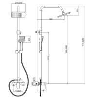 Душевая система Bond Черная матовая арт-B01-8488 — фото 4, Душевые стойки