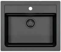 Мойка для кухни ALVEUS GRANITAL ATROX 30 CARBON - G91 590 X 500 1X в комплекте с сифоном 1148149 BLA арт-1148162.0 — фото 1, Кухонные мойки