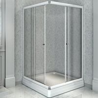 Душевой уголок Radomir 90x90 с поддоном профиль Белый стекло прозрачное арт-1-03-1-0-0-1180 — фото 1, Квадратные душевые уголки