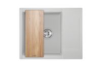 Granula-ES- (БЕЛЫЙ), кухонная мойка, кварц, ESTETICA арт-6202, АРКТИК — фото 3, Кухонные мойки